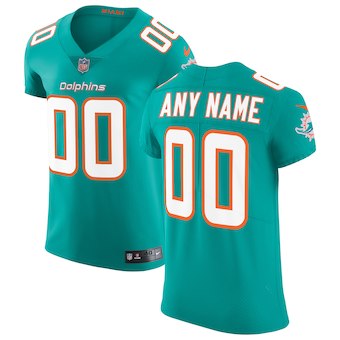 Men's Miami Dolphins Aqua Vapor Untouchable Custom Elite NFL Stitched Jersey (Check description if you want Women or Youth size)