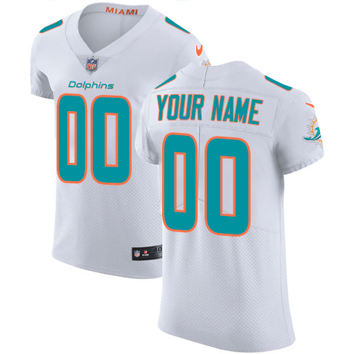 Men's Miami Dolphins White Vapor Untouchable Custom Elite NFL Stitched Jersey (Check description if you want Women or Youth size)