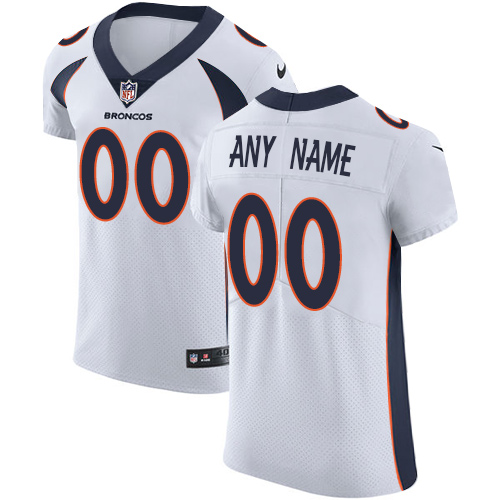 Men's Denver Broncos White Vapor Untouchable Custom Elite NFL Stitched Jersey (Check description if you want Women or Youth size)