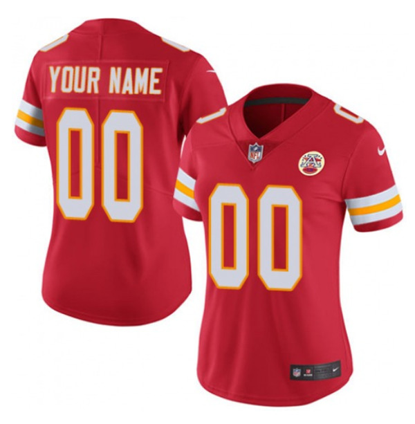 Women's Kansas City Chiefs Customized Red Limited Stitched NFLJersey(Run Small）