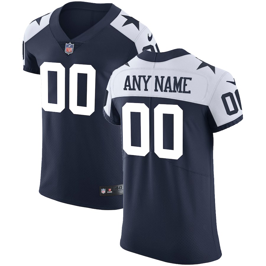 Men's Dallas Cowboys Navy Vapor Untouchable Custom Elite Stitched NFL Jersey (Check description if you want Women or Youth size)