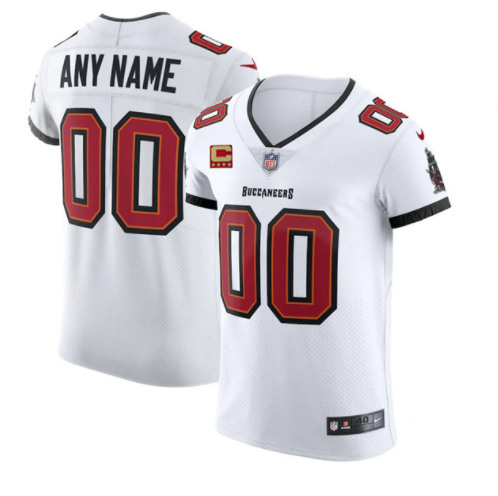 Men's Tampa Bay Buccaneers Customized 2020 White With C Patch Vapor Elite Untouchable Stitched NFL Jersey (Check description if you want Women or Youth size)