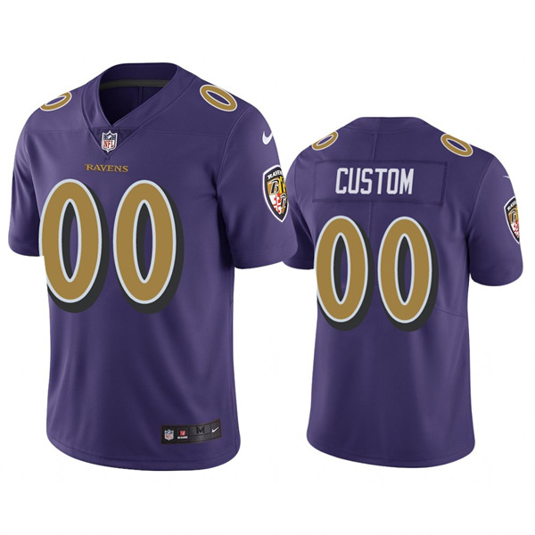 Men's Baltimore Ravens Customized Purple Team Color Vapor Untouchable Limited Stitched NFL Jersey (Check description if you want Women or Youth size)