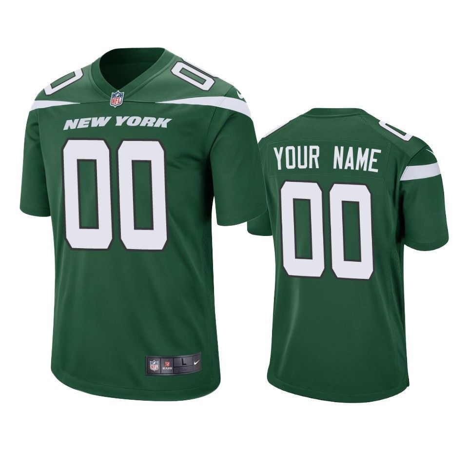 Men's New York Jets Customized Green Game NFL Stitched Limited Jersey (Check description if you want Women or Youth size)