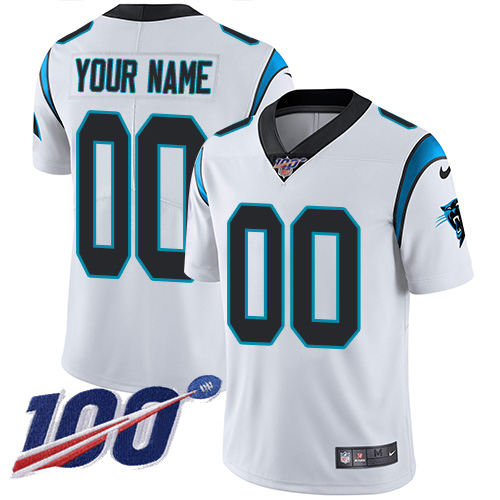 Men's Carolina Panthers 100th Season ACTIVE PLAYER White Vapor Untouchable Limited Stitched NFL Jersey