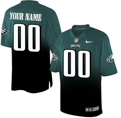 Nike Philadelphia Eagles Customized Midnight Green/Black Men's Stitched Elite Fadeaway Fashion NFL Jersey (Check description if you want Women or Youth size)