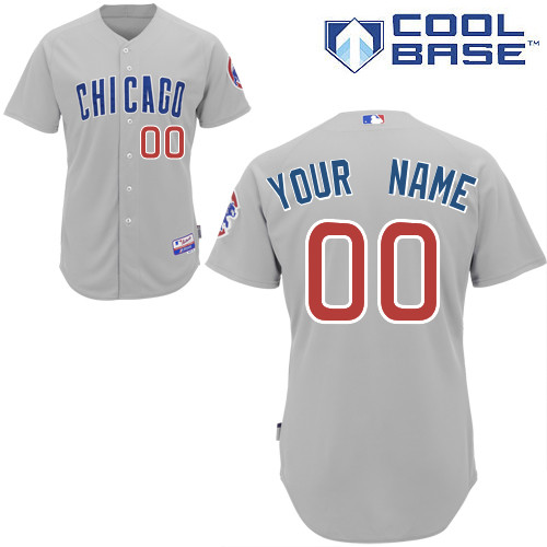 Cubs Personalized Authentic Grey MLB Jersey