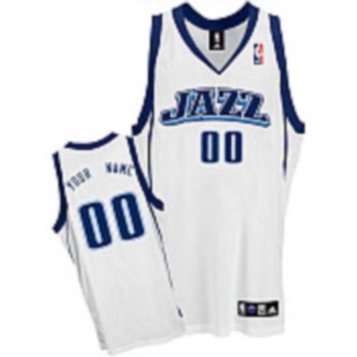 Jazz Personalized Authentic White NBA Jersey (S-3XL)
