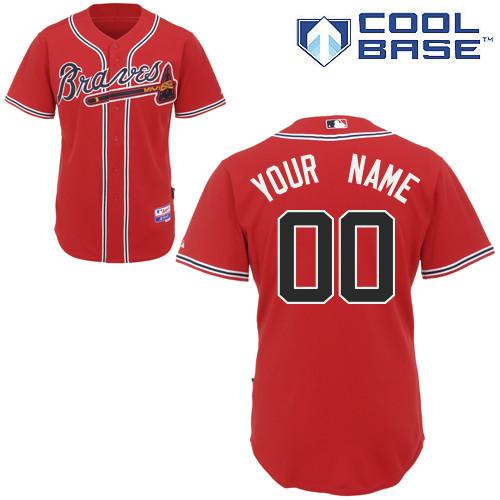 Braves Personalized Authentic Red MLB Jersey