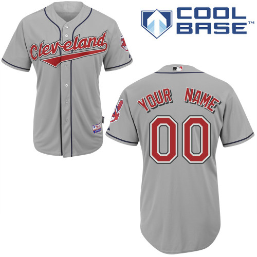 Indians Personalized Authentic Grey MLB Jersey