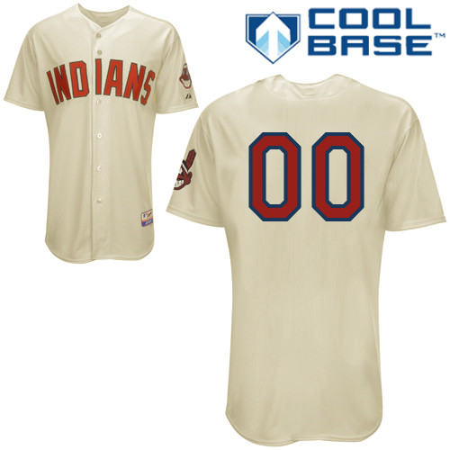 Indians Personalized Authentic Cream MLB Jersey