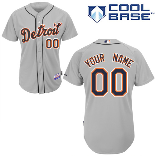 Tigers Personalized Authentic Grey MLB Jersey