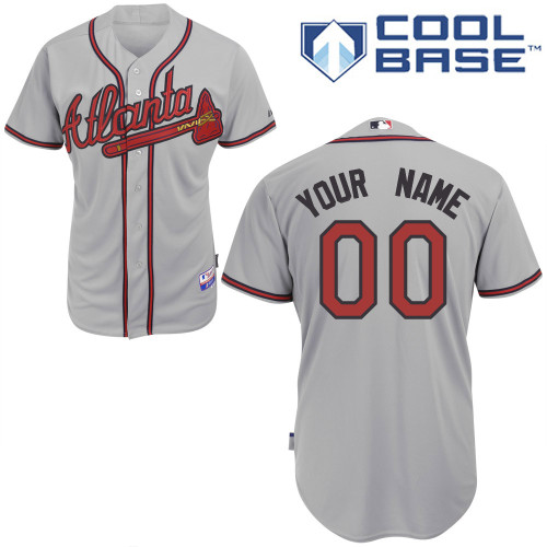 Braves Personalized Authentic Grey MLB Jersey