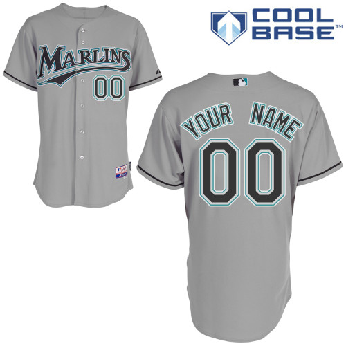 Marlins Personalized Authentic Grey MLB Jersey