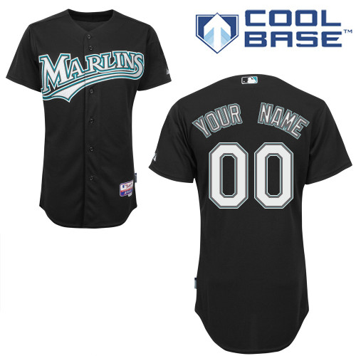 Marlins Personalized Authentic Black MLB Jersey