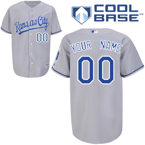 Royals Personalized Authentic Grey Cool Base MLB Jersey