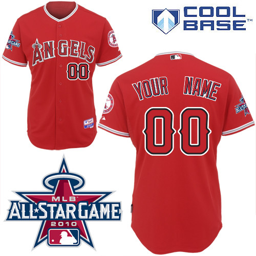 Angels of Anaheim Personalized Authentic Red w/2010 All-Star Patch MLB Jersey