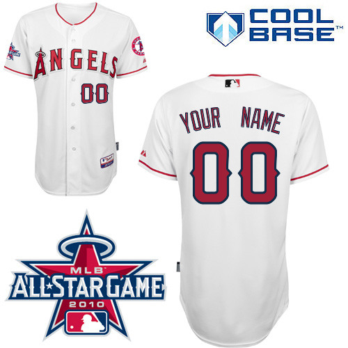 Angels of Anaheim Personalized Authentic White w/2010 All-Star Patch MLB Jersey