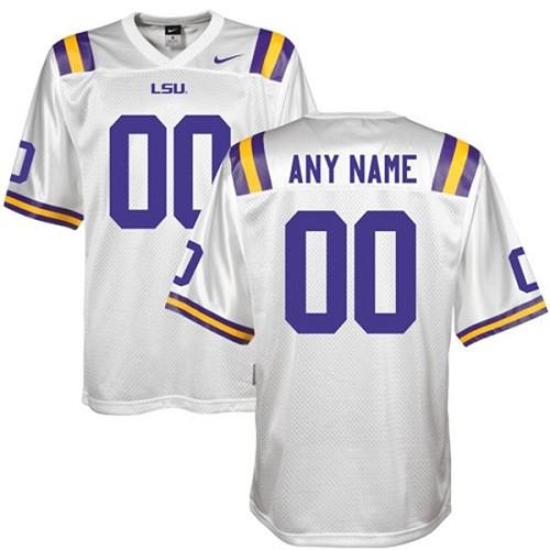 LSU Tigers Personalized Authentic White NCAA Jersey