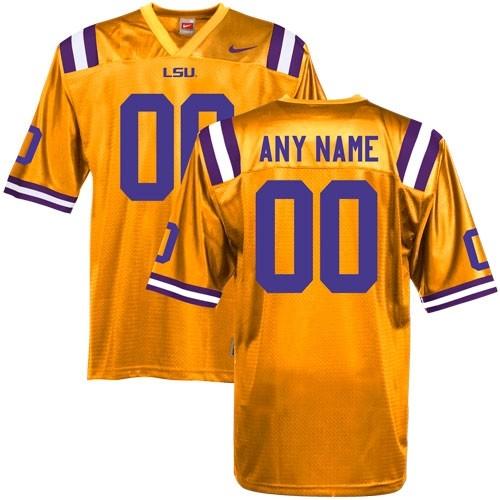 LSU Tigers Personalized Authentic Yellow NCAA Jersey