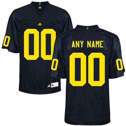 Wolverines Personalized Authentic Navy Blue NCAA Jersey