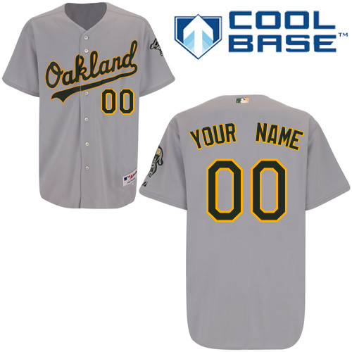Athletics Personalized Authentic Grey Cool Base MLB Jersey
