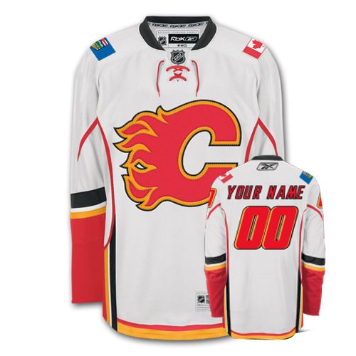 Flames Personalized Authentic White NHL Jersey (S-3XL)