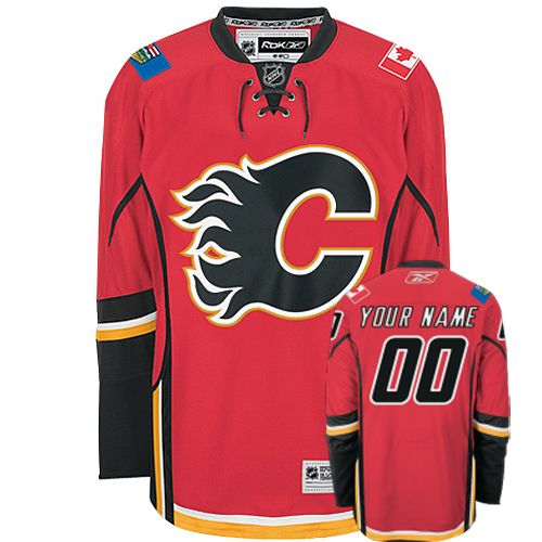 Flames Personalized Authentic Red NHL Jersey (S-3XL)