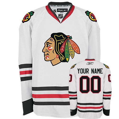 Blackhawks Personalized Authentic White NHL Jersey (S-3XL)