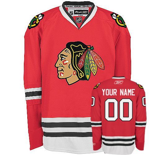 Blackhawks Personalized Authentic Red NHL Jersey (S-3XL)