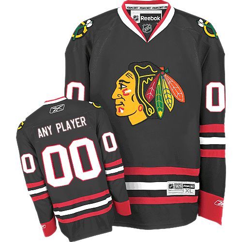 Blackhawks New Third Personalized Authentic Black NHL Jersey (S-3XL)