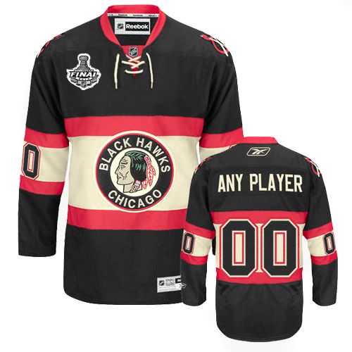Blackhawks Third Personalized Authentic Black Stanley Cup Finals NHL Jersey (S-3XL)
