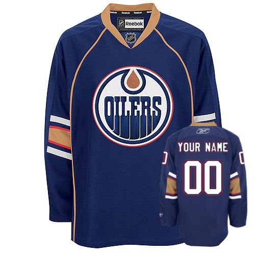 Oilers Personalized Authentic Dark Blue NHL Jersey (S-3XL)