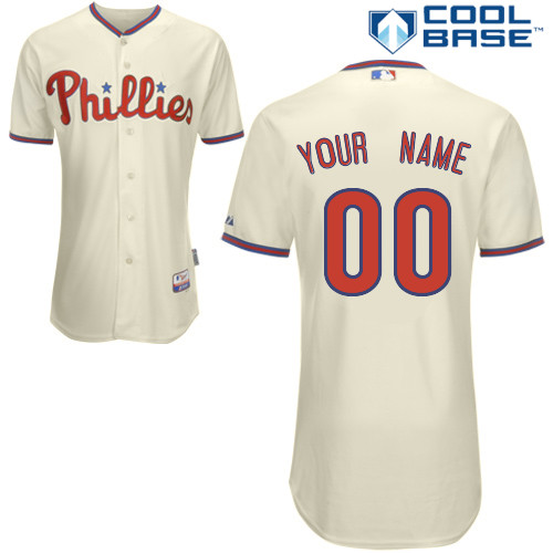 Phillies Personalized Authentic Cream Cool Base MLB Jersey