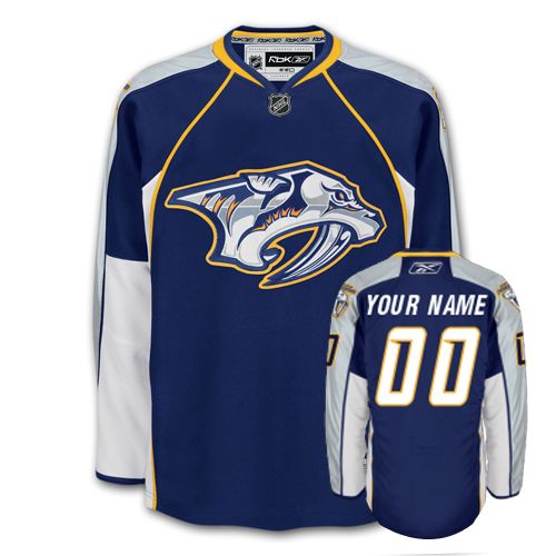 Predators Personalized Authentic Blue NHL Jersey (S-3XL)