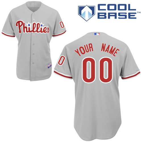 Phillies Personalized Authentic Grey Cool Base MLB Jersey