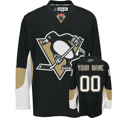 Penguins Personalized Authentic Black NHL Jersey (S-3XL)