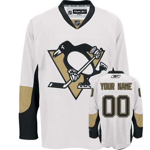 Penguins Personalized Authentic White NHL Jersey (S-3XL)