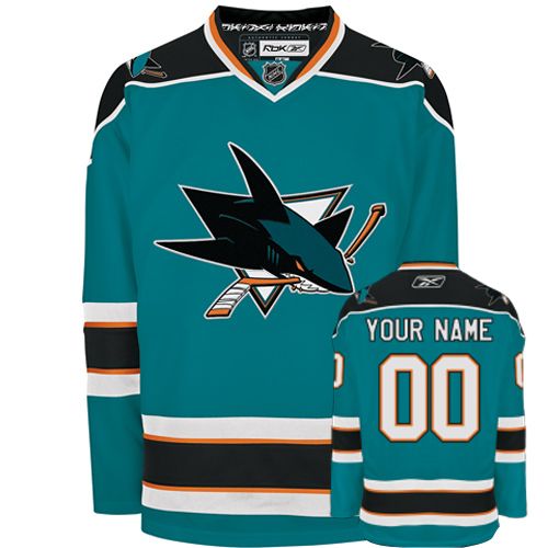 Sharks Personalized Authentic Blue NHL Jersey (S-3XL)