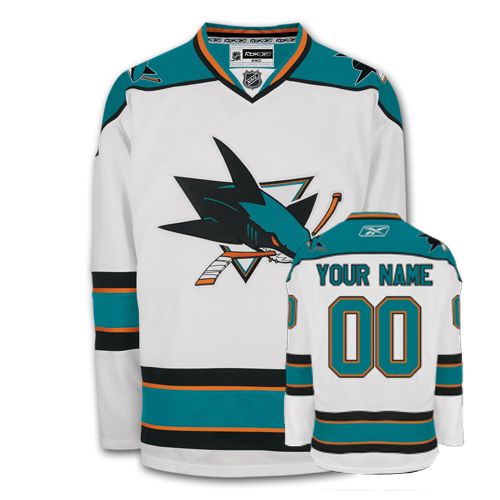 Sharks Personalized Authentic White NHL Jersey (S-3XL)