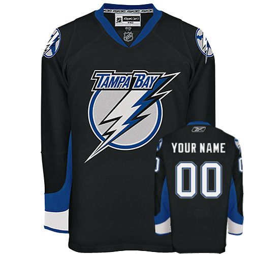 Lightning Personalized Authentic Black NHL Jersey (S-3XL)