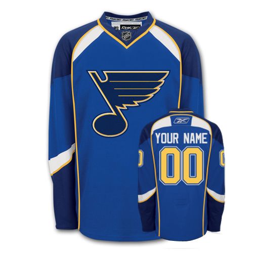 Blues Personalized Authentic Blue NHL Jersey (S-3XL)