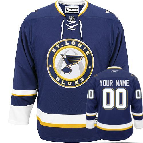 Blues Third Personalized Authentic Blue NHL Jersey (S-3XL)