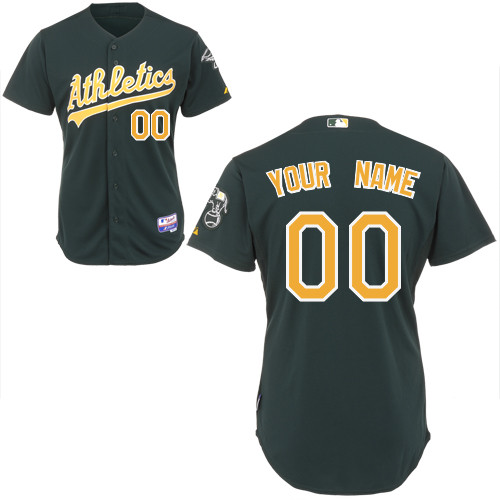 Athletics Personalized Authentic Grey Green Cool Base MLB Jersey
