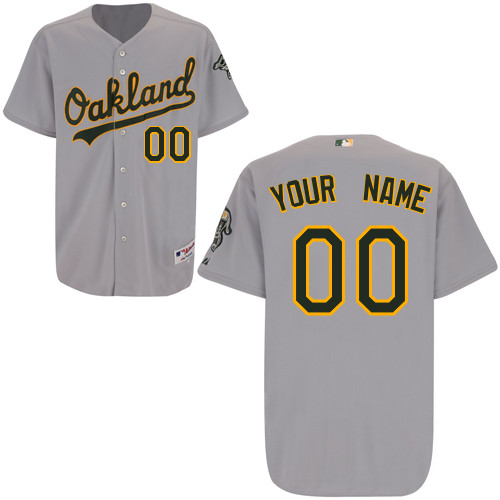 Athletics Personalized Authentic Grey MLB Jersey