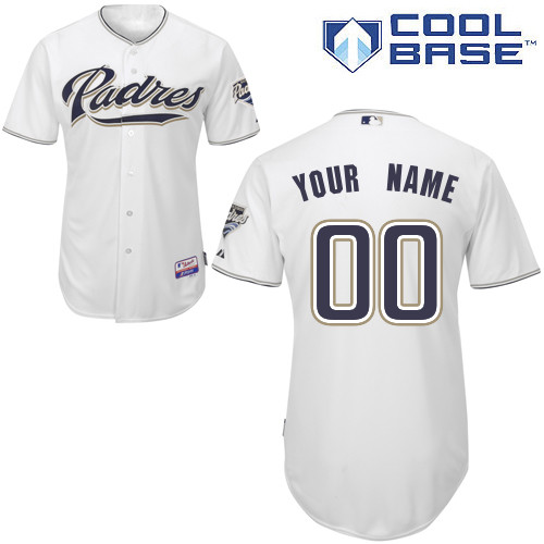 Padres Customized Authentic White Cool Base MLB Jersey