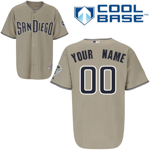 Padres Customized Authentic Grey Cool Base MLB Jersey