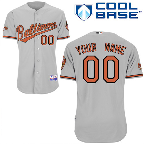 Orioles Personalized Authentic Grey MLB Jersey