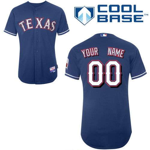 Rangers Customized Authentic Blue Cool Base MLB Jersey