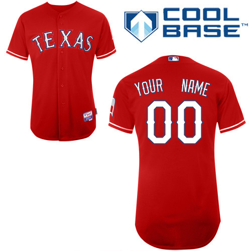 Rangers Customized Authentic Red Cool Base MLB Jersey